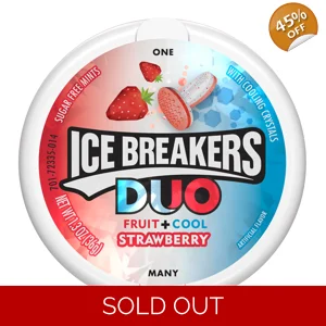 Ice Breakers Duo Strawberry Mints - Sugar Free Candy Sweets - 36g Tin